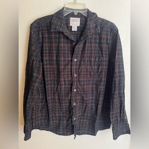 Men's Plaid Button Down - Black and Brown